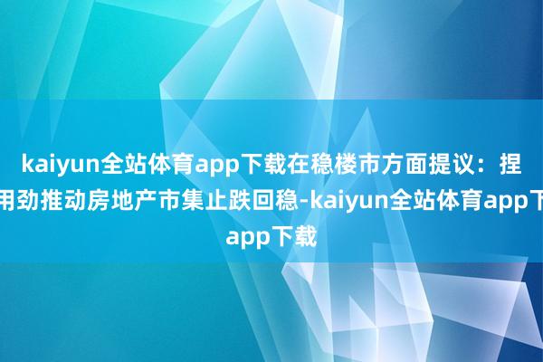 kaiyun全站体育app下载在稳楼市方面提议：捏续用劲推动房地产市集止跌回稳-kaiyun全站体育app下载