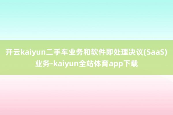 开云kaiyun二手车业务和软件即处理决议(SaaS)业务-kaiyun全站体育app下载