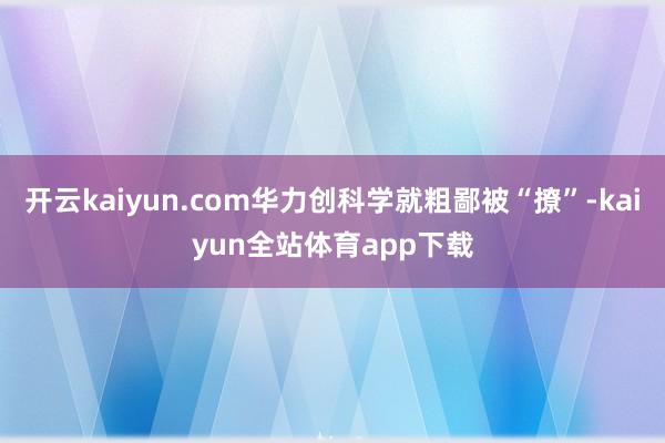 开云kaiyun.com华力创科学就粗鄙被“撩”-kaiyun全站体育app下载
