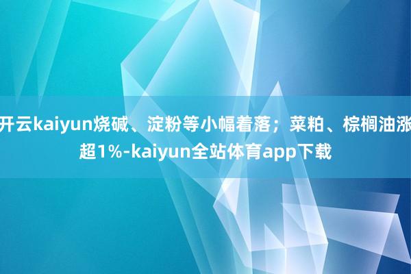 开云kaiyun烧碱、淀粉等小幅着落；菜粕、棕榈油涨超1%-kaiyun全站体育app下载