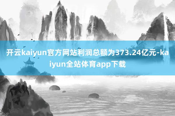 开云kaiyun官方网站利润总额为373.24亿元-kaiyun全站体育app下载