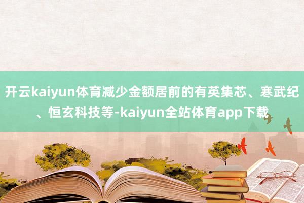 开云kaiyun体育减少金额居前的有英集芯、寒武纪、恒玄科技等-kaiyun全站体育app下载