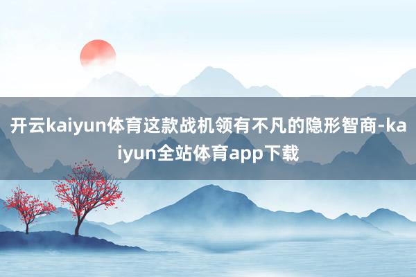 开云kaiyun体育这款战机领有不凡的隐形智商-kaiyun全站体育app下载