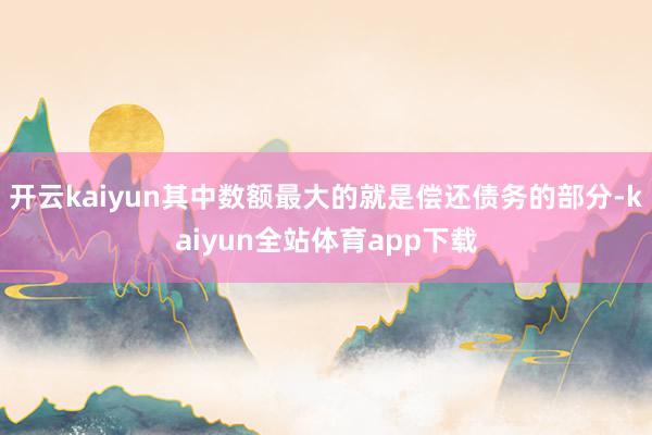 开云kaiyun其中数额最大的就是偿还债务的部分-kaiyun全站体育app下载