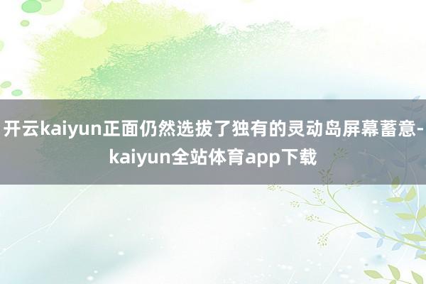 开云kaiyun正面仍然选拔了独有的灵动岛屏幕蓄意-kaiyun全站体育app下载