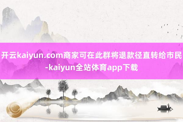 开云kaiyun.com商家可在此群将退款径直转给市民-kaiyun全站体育app下载