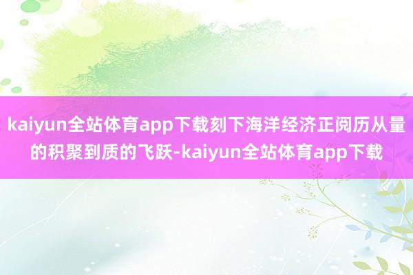 kaiyun全站体育app下载刻下海洋经济正阅历从量的积聚到质的飞跃-kaiyun全站体育app下载